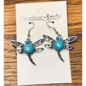 New Beauty Turquoise Rhinestone Dragonfly Earrings 

Super Pretty!!!